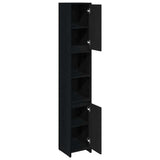 Bathroom Cabinet Black Oak 30 x 30 x 183.5 cm Engineered Wood 862505