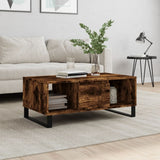 Coffee Table Smoked Oak 90x50x36.5 cm Engineered Wood 830601