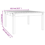 Garden Table White 82.5x82.5x45 cm Solid Wood Pine 824121