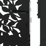 Garden Gate Black 100x125 cm Steel Leaf Design 4100960