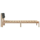 Bed frame Brown and dark grey 75 x 190 cm Solid pine wood 878650