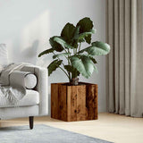 Planter Box Old Wood 40x40x40 cm Engineered Wood 857027