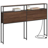 Storage Headboard with Shelf Brown oak 135 cm Engineered wood 859749