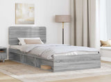 Bed Frame Grey Sonoma 75 x 190 cm Solid Pine Wood 3412556
