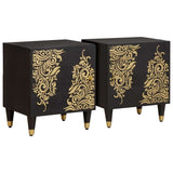 Bedside Cabinet with Door 2 pcs Black 40 x 33 x 46 cm 4018805