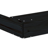 Sandbox with Seats Black Octagon Solid Wood Pine 825013