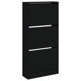 Shoe Cabinet Black 60x21x125.5 cm Engineered Wood 839897