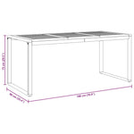 Garden Dining Table Grey 180 x 90 x 75 cm 4010604