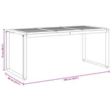 Garden Dining Table Grey 180 x 90 x 75 cm 4010604
