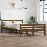 Bed Frame without Mattress Honey Brown Solid Wood 140x190 cm 814802
