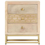 ZNTS Bedside Cabinet Gold 40x30x50 cm Solid Mango Wood 286504