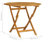 Garden Dining Set Warm Teak Solid Teak Wood Medium Foldable 3059579