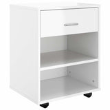 Rolling Cabinet High Gloss White 46x36x59 cm Engineered Wood 808473