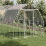Chicken Run with Roof 2.5x10x2.25 m Galvanised Steel 3328529