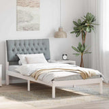 Bed Frame with Upholstered Headboard White 100 x 200 cm 878843