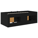 Loft Bed Frame with Cabinet 3 pcs Black Engineered Wood 3423407