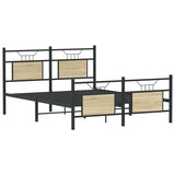 Bed Frame without Mattress Sonoma Oak 137x190 cm Engineered Wood 4106809