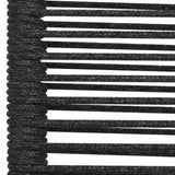 7 Piece Garden Dining Set Black Cotton Rope and Steel 3156541