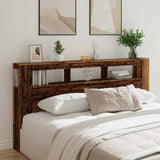 LED Headboard Old Wood 200x18,5x103,5 cm Engineered Wood 857692