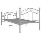 Bed Frame without Mattress Grey Metal 100x200 cm 324993