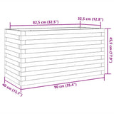 Garden Planter White 90x40x45.5 cm Solid Wood Pine 847269