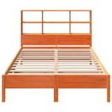 Bookcase Bed without Mattress Wax Brown 120x200 cm Solid Wood Pine 3322875