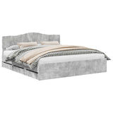 Bed Frame with Drawer Concrete Grey 180 x 200 cm Engineer Wood 3412980