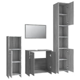 ZNTS 4 Piece Bathroom Furniture Set Grey Sonoma Engineered Wood 3154404