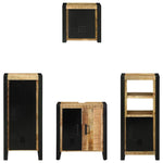 Bathroom Furniture Set with Shelf 4 pcs Brown Solid Mango Wood 3305652