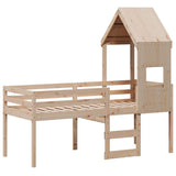 High Sleeper Bed without Mattress 75x190 cm Small Single Solid Wood Pine 3282019