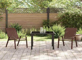 Garden Dining Set 3 pcs Brown and Black Powder-coated Steel 3379128