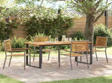 Garden Dining Set 5 pcs Grey Solid Acacia Wood 3365458