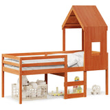 High Sleeper Bed without Mattress Wax Brown 80x200 cm Solid Wood Pine 3282012