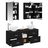 Bathroom Furniture Set 5 pcs Black Oak 3406712