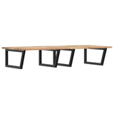 Basin Shelf Wall Mounted Steel and Solid Wood Acacia 3302903