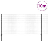 Welded Wire Fence 10 x 1 m PVC-Coated Steel Grey Mesh 3336073