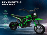 24V Electric Motorbike with Twist Grip Throttle, Music, Horn, 12" Pneumatic Tyres, 16km/h Max Speed T3398P348401