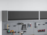 Work Cabinet with Drawer 10 pcs Black Engineered Wood and Steel 3321482