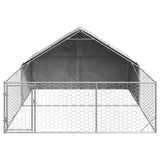 Outdoor Dog Kennel with Run 4x3x1,9 m Galvanised Steel 3329241
