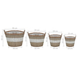Raised Bed 4 pcs Wicker with PE Lining 246830