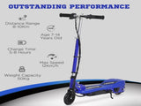 Folding Electric Kids Scooter Ride on Age 7-14, Blue/Black T3398P349433
