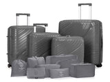 4-Piece Luggage Set with 2 Handbags & 8-Piece Toiletry Kit Durable PP Suitcase 20923247