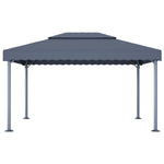 ZNTS Gazebo with LED String Lights 400x300 cm Anthracite Aluminium 3070352