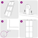 Sliding Door ESG Glass and Aluminium 90x205 cm Black 151012