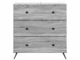 Drawer Cabinet Grey Sonoma 66 x 34.5 x 90 cm Engineered Wood 895531
