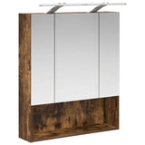 Bathroom Mirror Cabinet with Shelf Smoked Oak 60 x 14.5 x 70 cm 889195