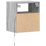 ZNTS Wall-mounted Bedside Cabinet with LED Lights Grey Sonoma 3307985