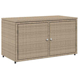 Garden Storage Cabinet Beige 110x55x60.5 cm Poly Rattan 365570