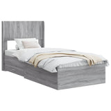 Bed Frame with Storage and Headboard Grey Sonoma 75 x 190 cm 3414528