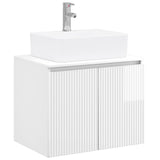 Bathroom Furniture Set High Gloss White Engineered Wood 3404324